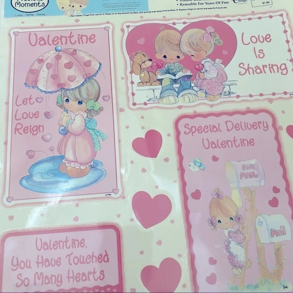 New Precious Moments Valentine Window Cling Decorations